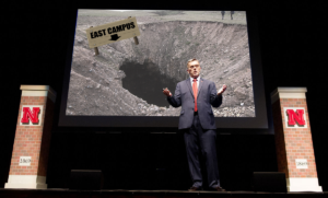 Chancellor Ronnie Green introducing the new tunnel project. | The DailyER