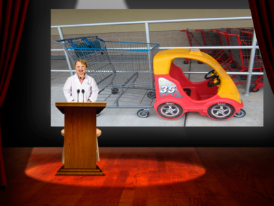 Kid Scientists Conclude Car Attached To Shopping Cart Has No Steering Capability