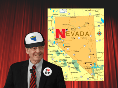Harvey Perlman with Nevada Map